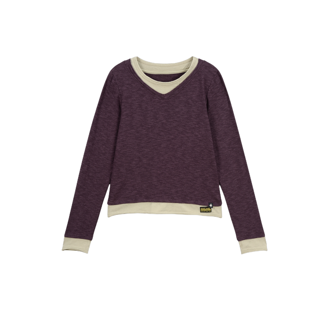 베이컨트 아카이브 (여성) 헤이든 브이넥 레이어드 롱슬리브 퍼플(Vacant Archive (Women) Hayden V-Neck Layered Long Sleeve Purple)