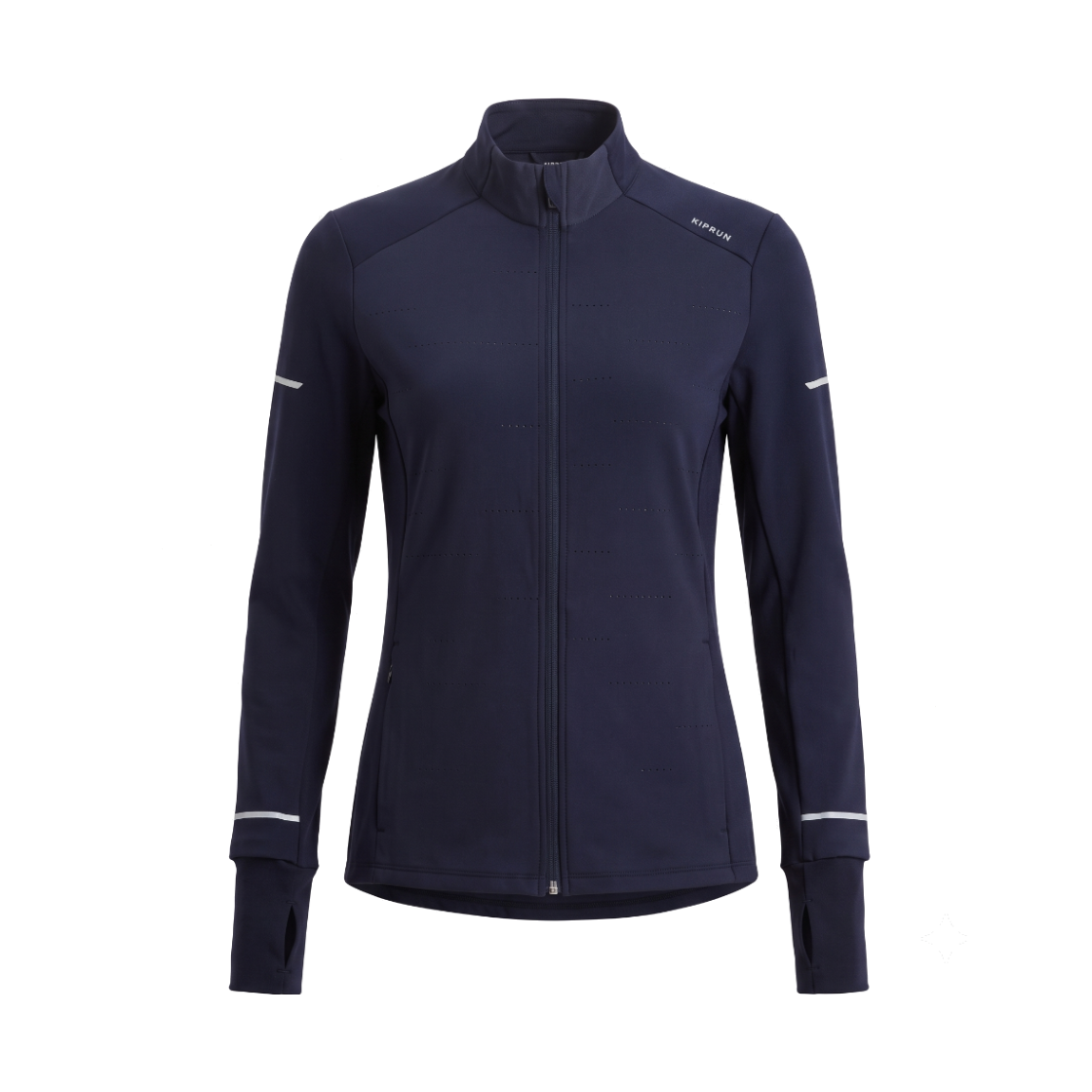 9008059 Decathlon Women's Running Thermal Jacket Warm 500 Cosmos Blue