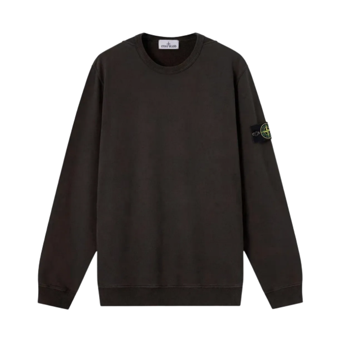L2S1561000-49S0A20-V0078 Stone Island 6100049 Organic Cotton Fleece Regular Fit Crewneck Sweatshirt with Ribbed Inserts Coal Grey - 26FW