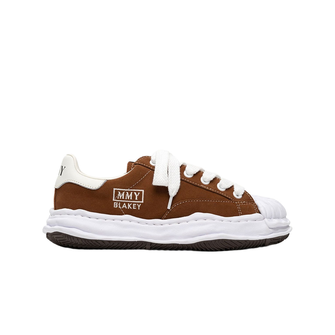 A17FW745-BROWN Maison Mihara Yasuhiro Blakey OG Sole Suede Low-Top Sneakers Brown