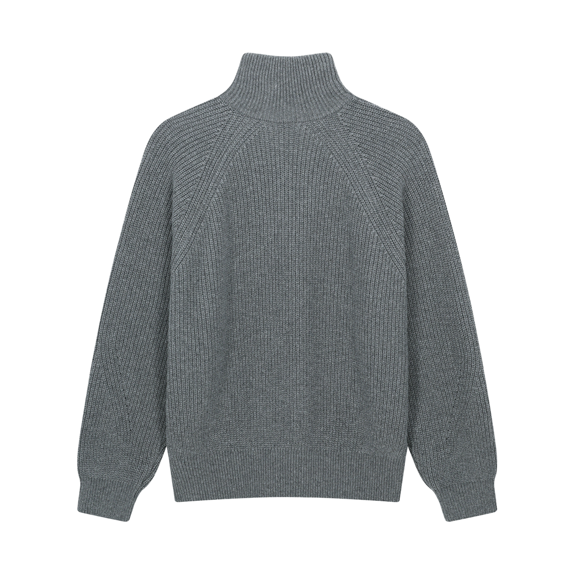 지오송지오 리브드 어시메트릭 지퍼 하이넥 니트 멜란지그레이 ZI6KT601MG(ZIOSONGZIO Ribbed Asymmetric Zip High Neck Knit Melange Grey) - 2