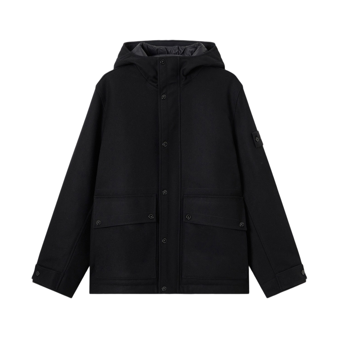 L2S1541000-18S0F24-V0029 Stone Island 4100018 Wool Nylon Flannel_S.I. Ghost Padded Short Parka with Anti-Drop - 26FW