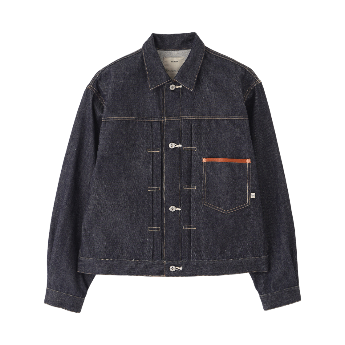 7836952011-ABR [예약배송] Avirex Heritage Denim Type-1 Jacket "Leather" Brown