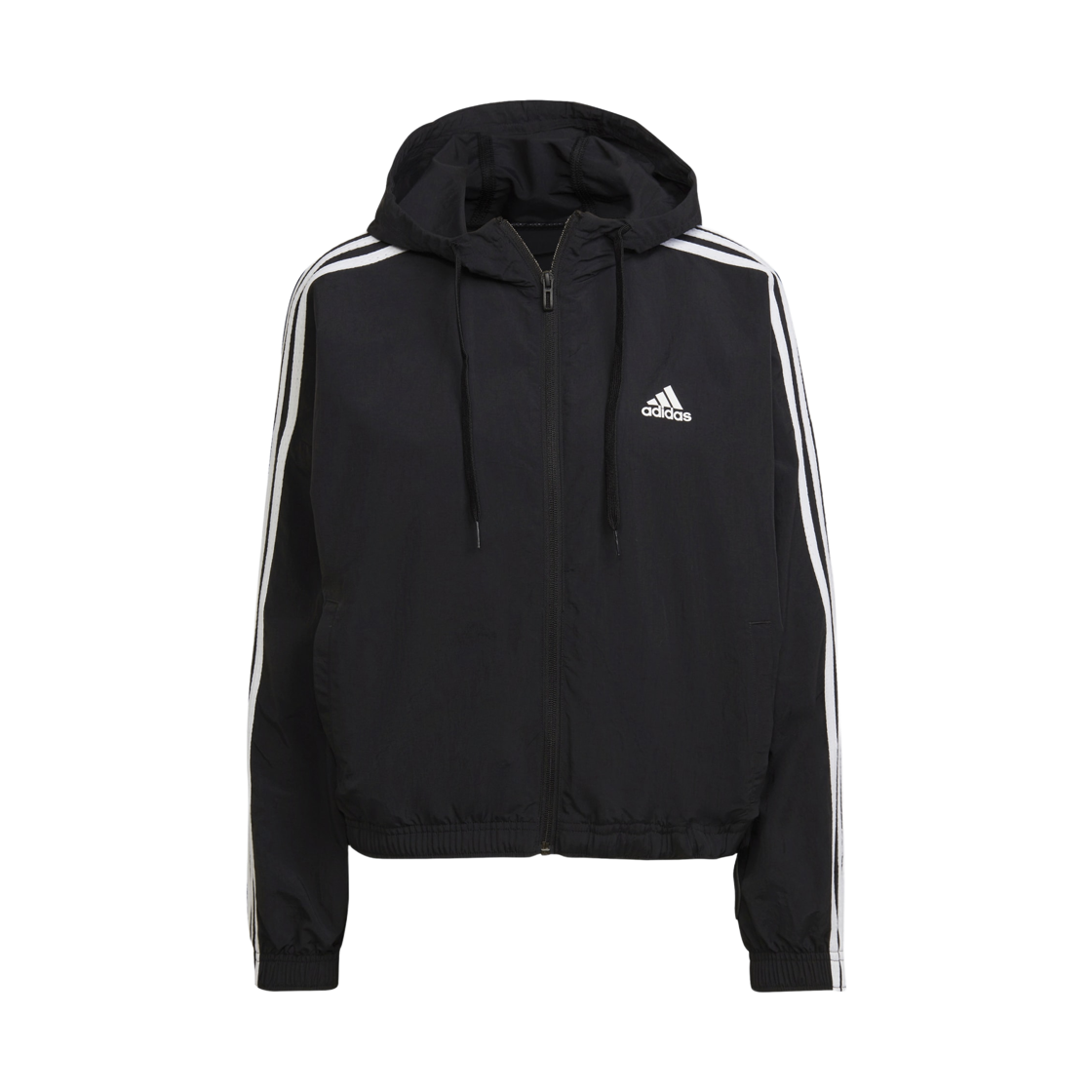 HC9160 (W) Adidas Essentials Repeat Logo Loose Fit Windbreaker Black White - KR Sizing