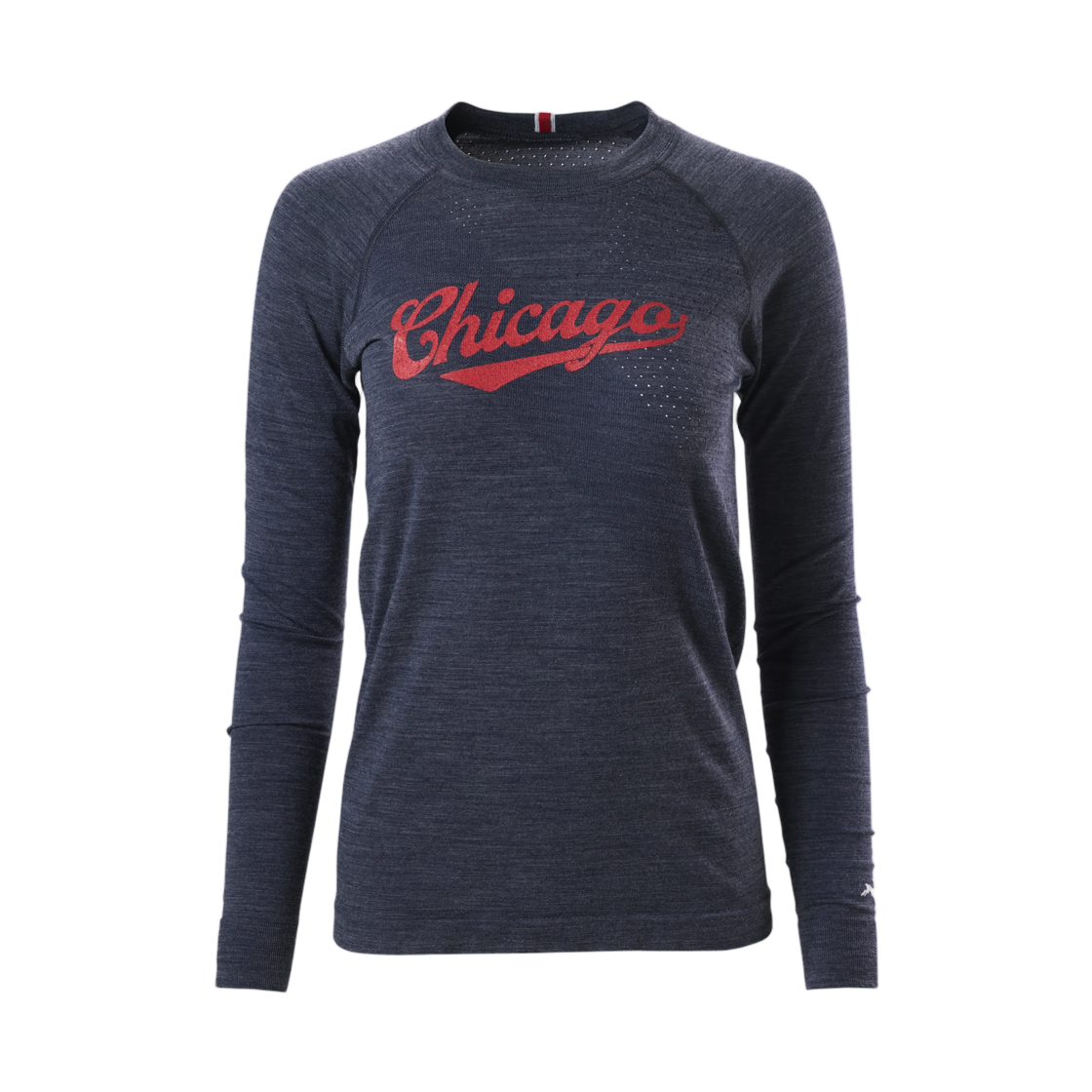 (W) 트랙스미스 브라이튼 베이스 레이어 시카고 네이비 크랜베리((W) Tracksmith Brighton Base Layer Chicago Navy Cranberry) - 1