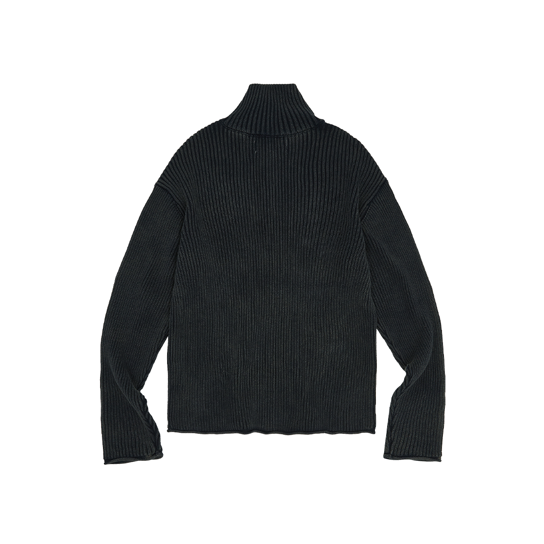 메아 하이 넥 헨리 니트 네이비(Mea High Neck Henley Knit Navy) - 2