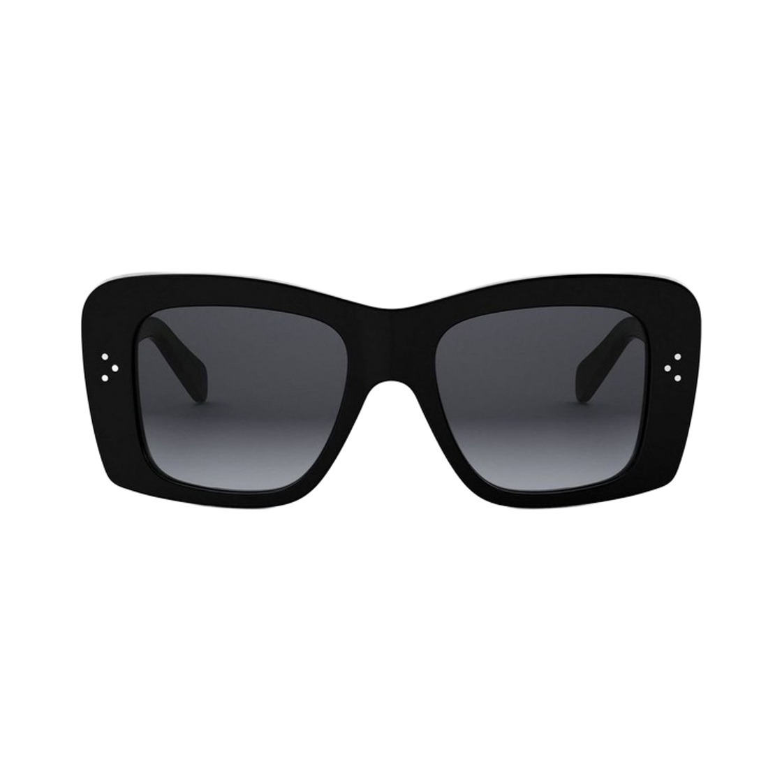 CL40321I-01B Celine 3 Dots Square Sunglasses in Acetate Shiny Black Grey Gradient