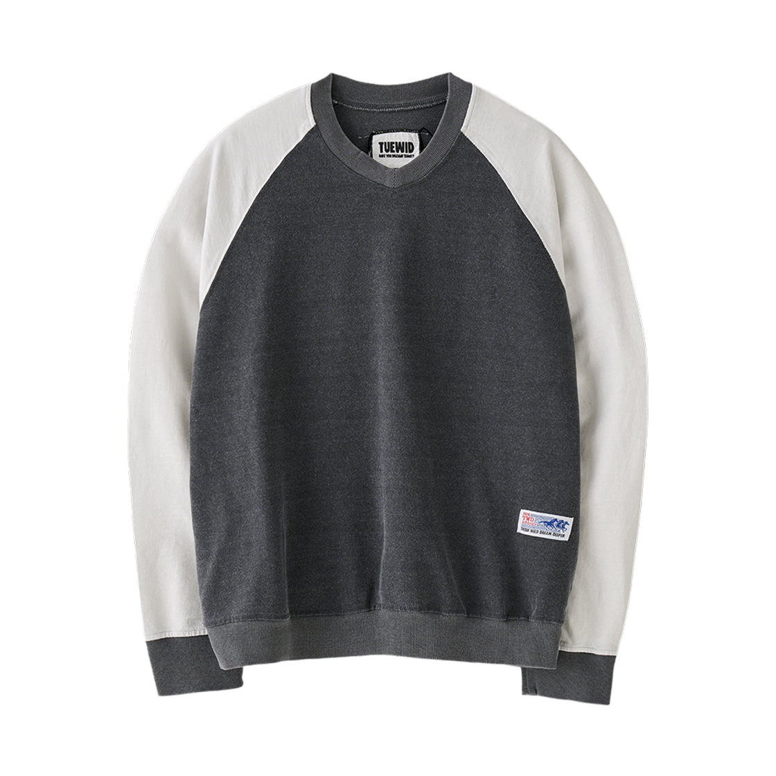 투위드 클래식 브이넥 스웻셔츠 차콜블랙(Tuewid Classic Unused But Used V-Neck Sweatshirts Charcoal Black) - 1