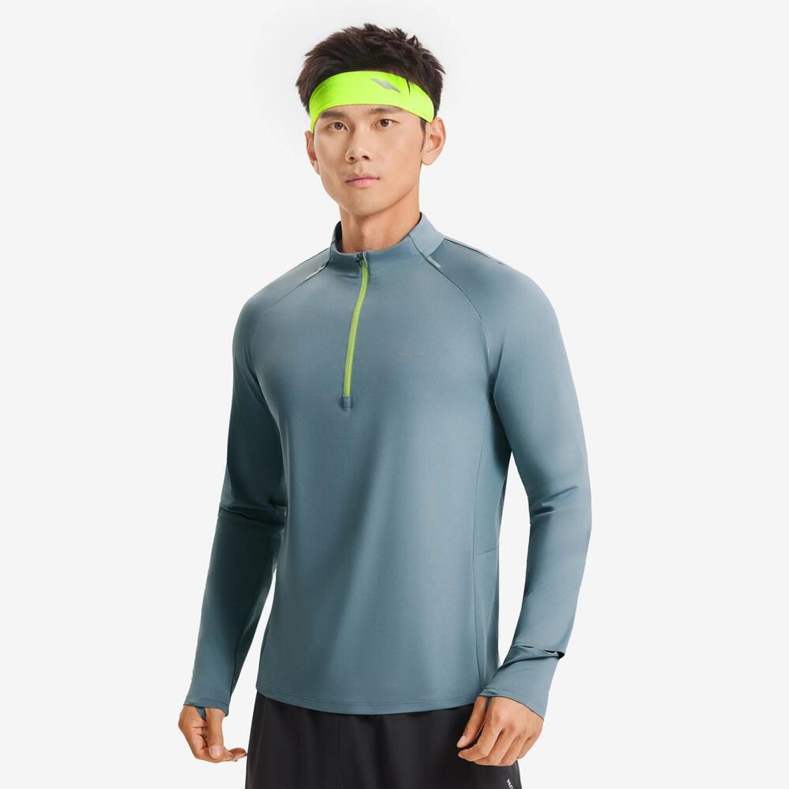 데카트론 남성 하프집 러닝 긴팔 티 런 드라이 500 리버 그레이(Decathlon Men's Half-Zip Long-Sleeved Running T-Shirt Run Dry 500 River Grey) - 5