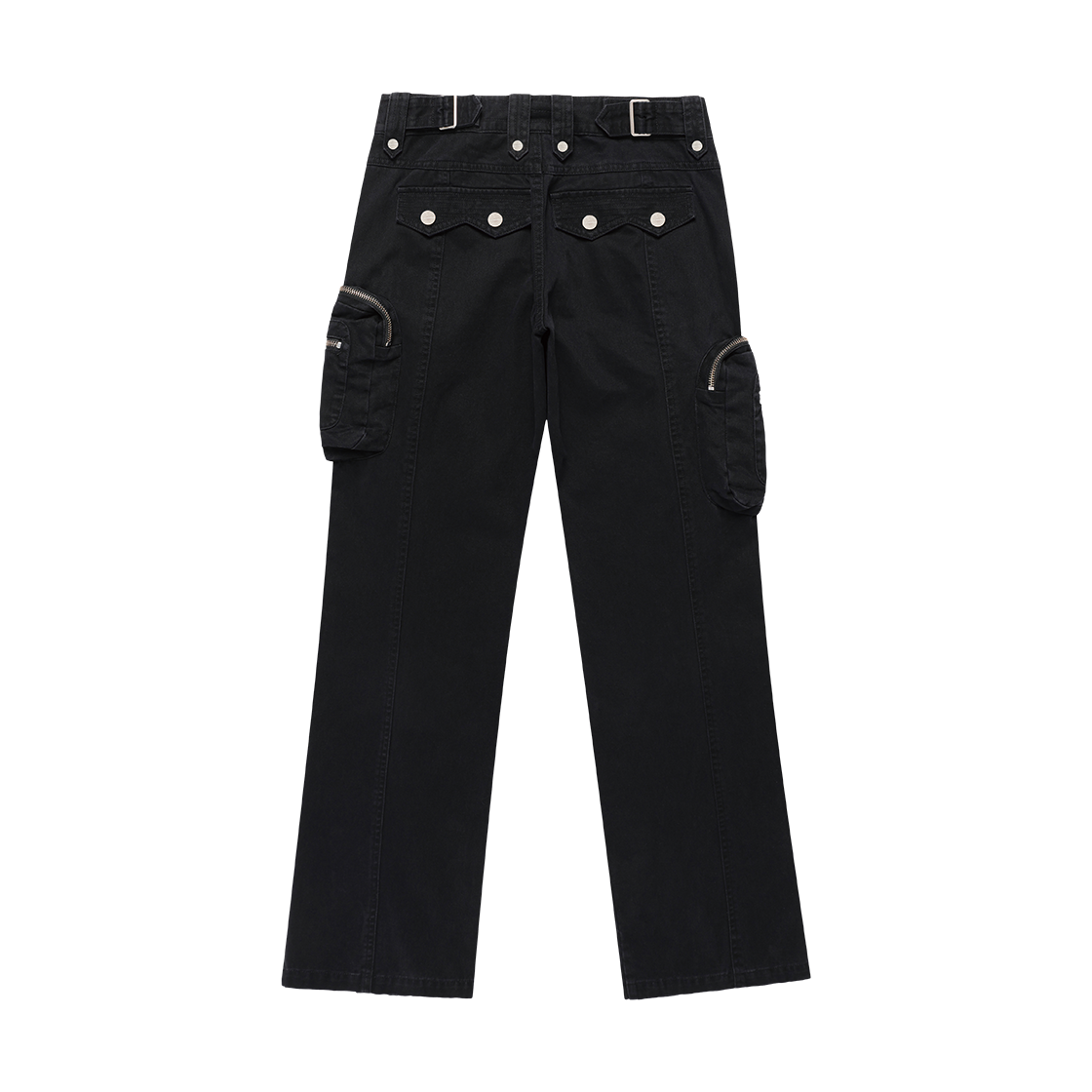 더바이닐하우스 워시드 밀리터리 우먼 카고 팬츠 블랙(Thevinylhouse Washed Military Cargo Pants Black) - 2