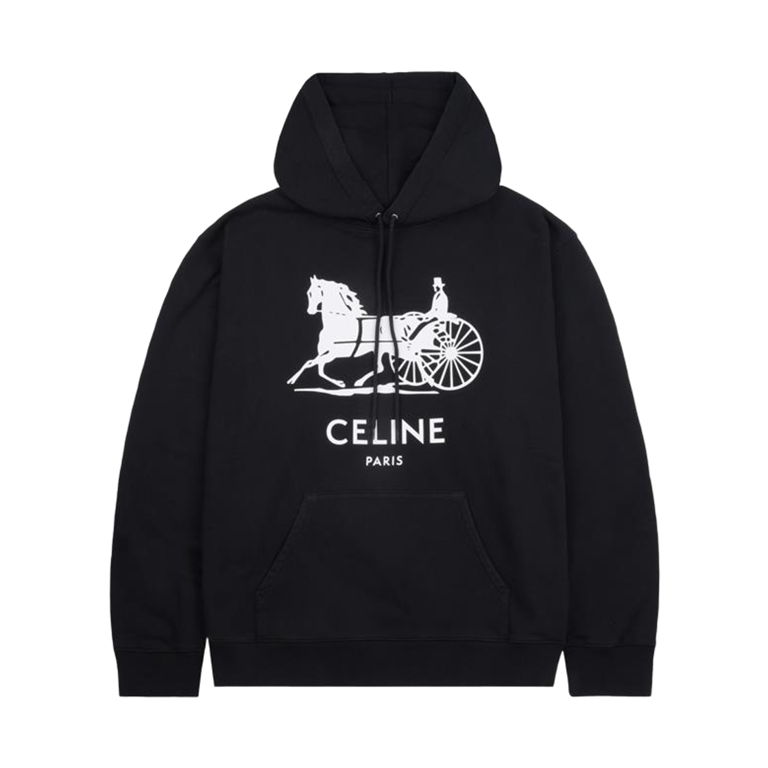 RY0U1510Z 38AW [20% 쿠폰] Celine Cotton Fleece Hoodie Black White