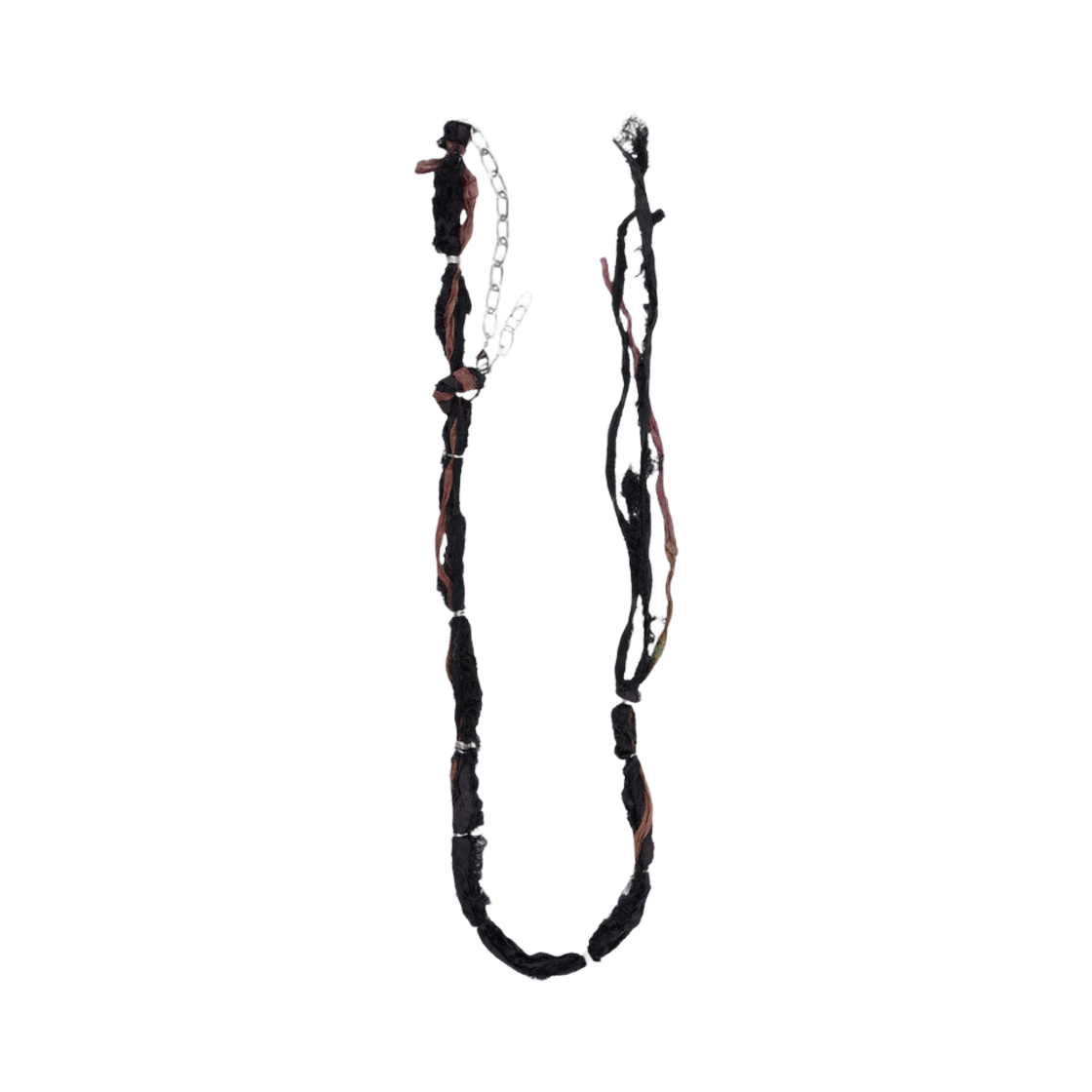 베이컨트 아카이브 로우 실크 체인 목걸이 블랙(Vacant Archive Raw Silk Chain Necklace Black) - 1
