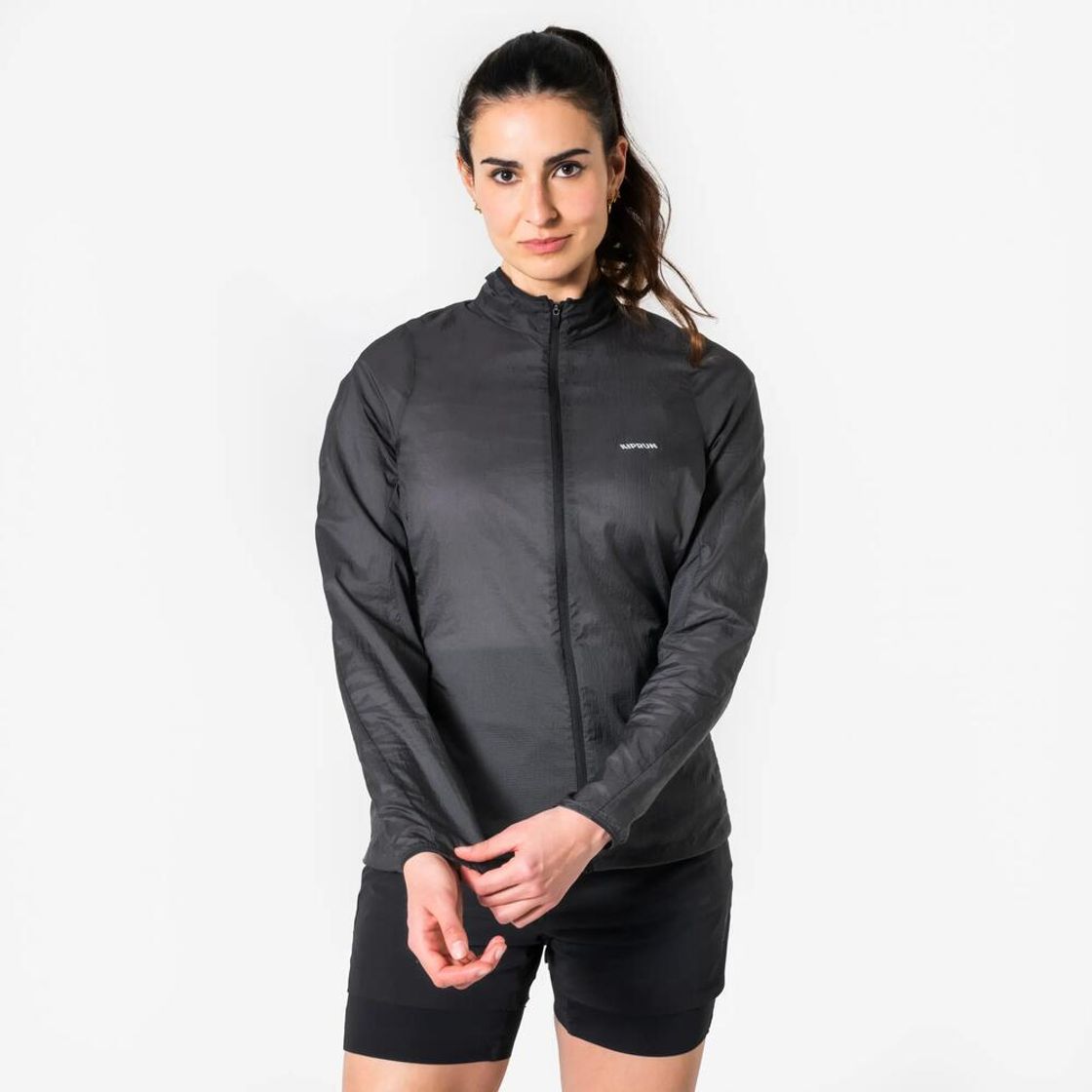 데카트론 여성 울트라라이트 러닝 윈드 자켓 런 500 카본 그레이(Decathlon Women's Ultralight Running Wind Jacket Run 500 Carbon Grey) - 2