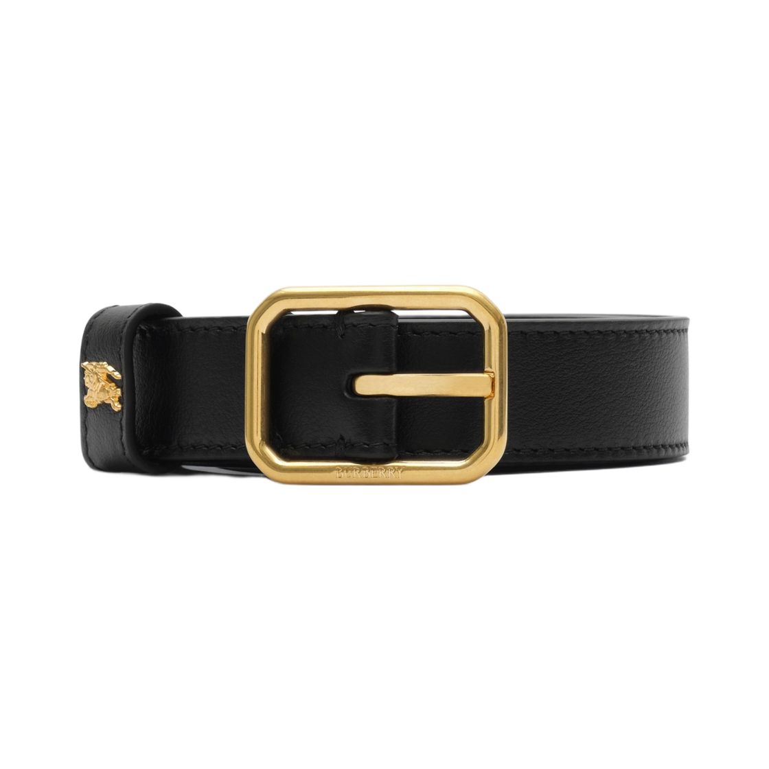 8132820 (W) Burberry Leather Knight Belt Black
