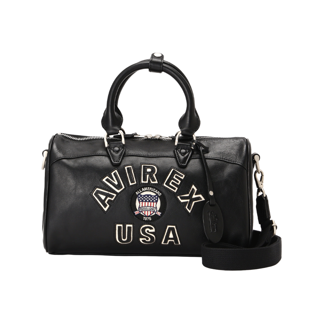 7835976226-ABL [KREAM 단독] Avirex Varsity Leather Mini Duffle Bag Black
