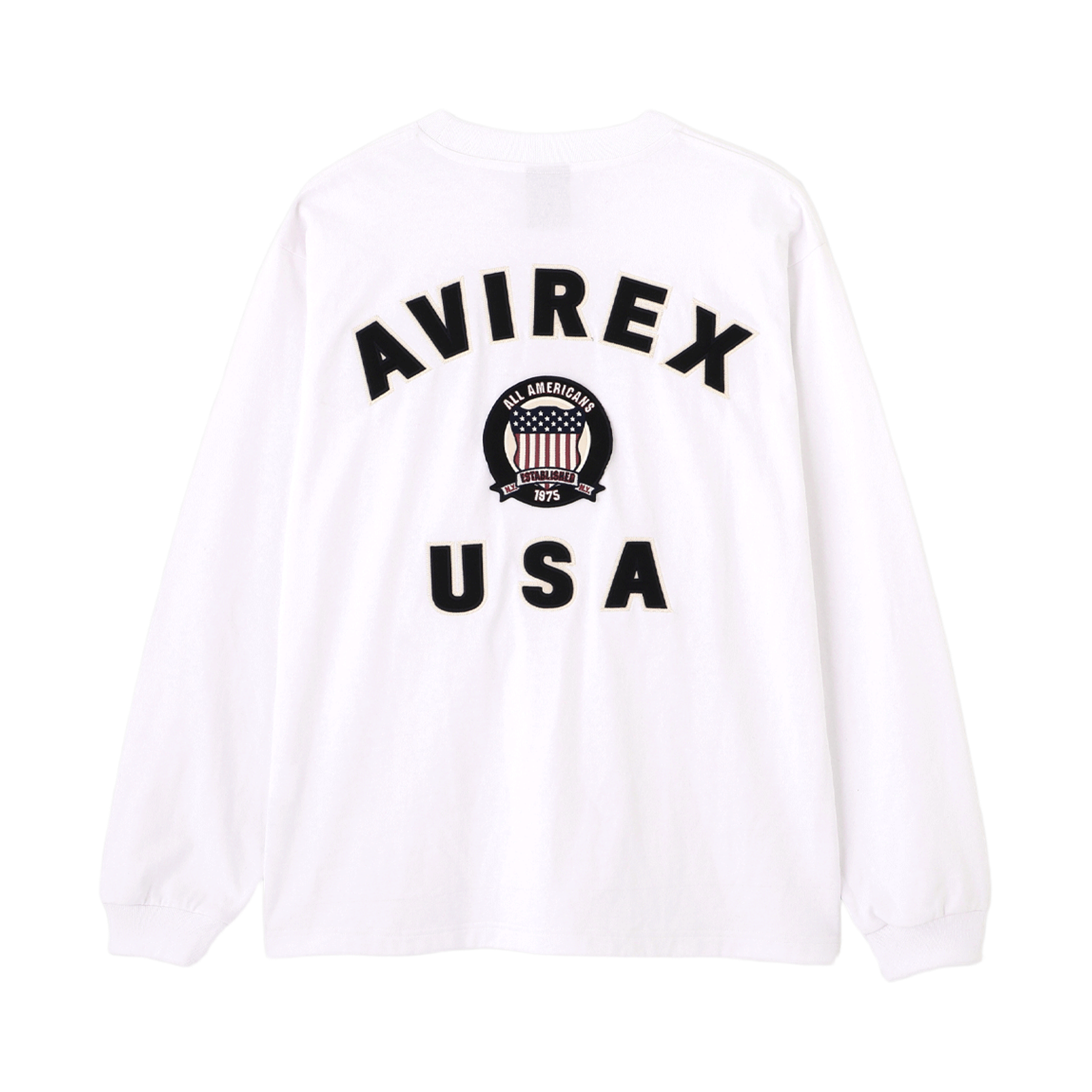 아비렉스 롱 슬리브 시그니처 바시티 로고 티 화이트(Avirex Long Sleeve Signature Varsity Logo Tee White)