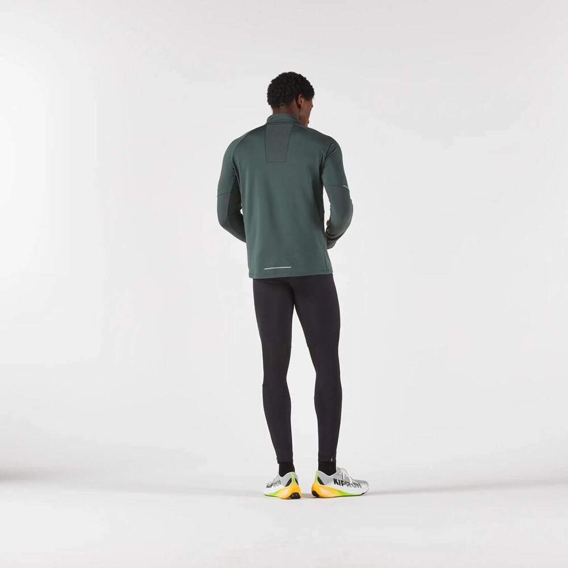 데카트론 남성 하프집 러닝 긴팔 티 런 웜 500 스모크 그린(Decathlon Men's Half-Zip Long-Sleeved Running T-Shirt Run Warm 500 Smoke Green) - 7