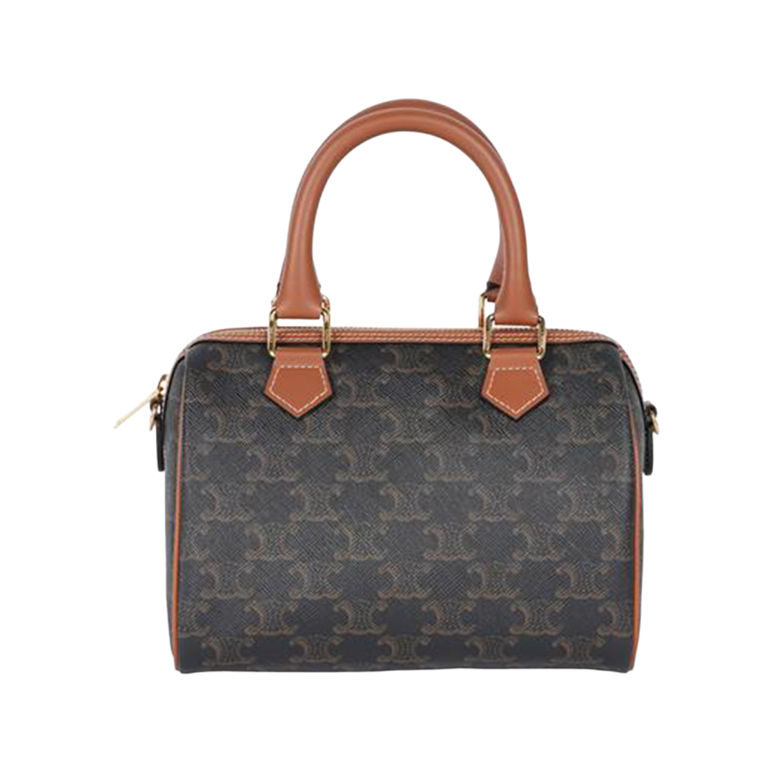 113772CAS 04LU [20% 쿠폰] Celine Small Boston Cuir Triomphe in Triomphe Canvas Calfskin Tan