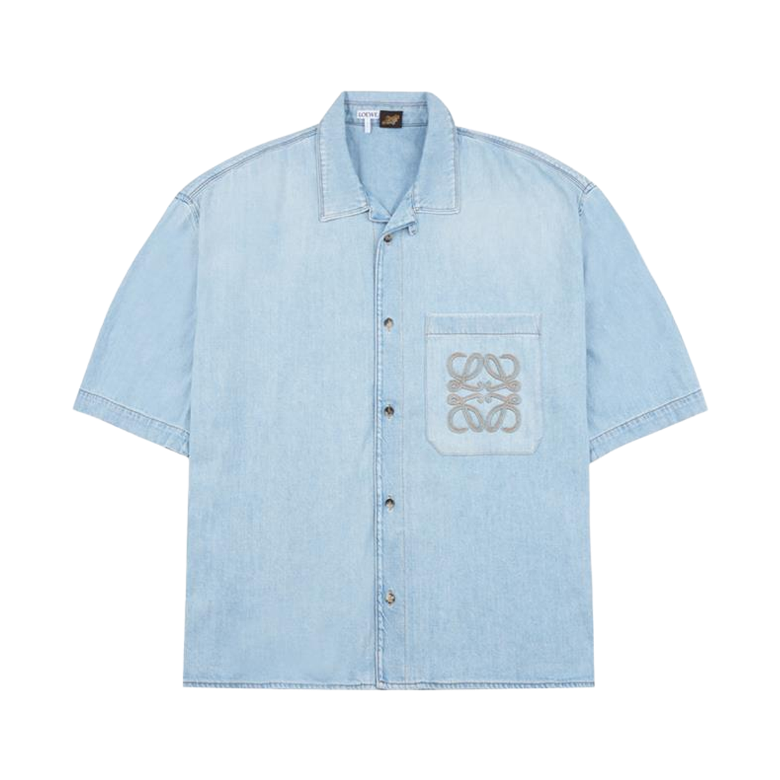 H616Y1DX05 8438 [20% 쿠폰] Loewe Short Sleeve Shirt in Denim Washed Blue