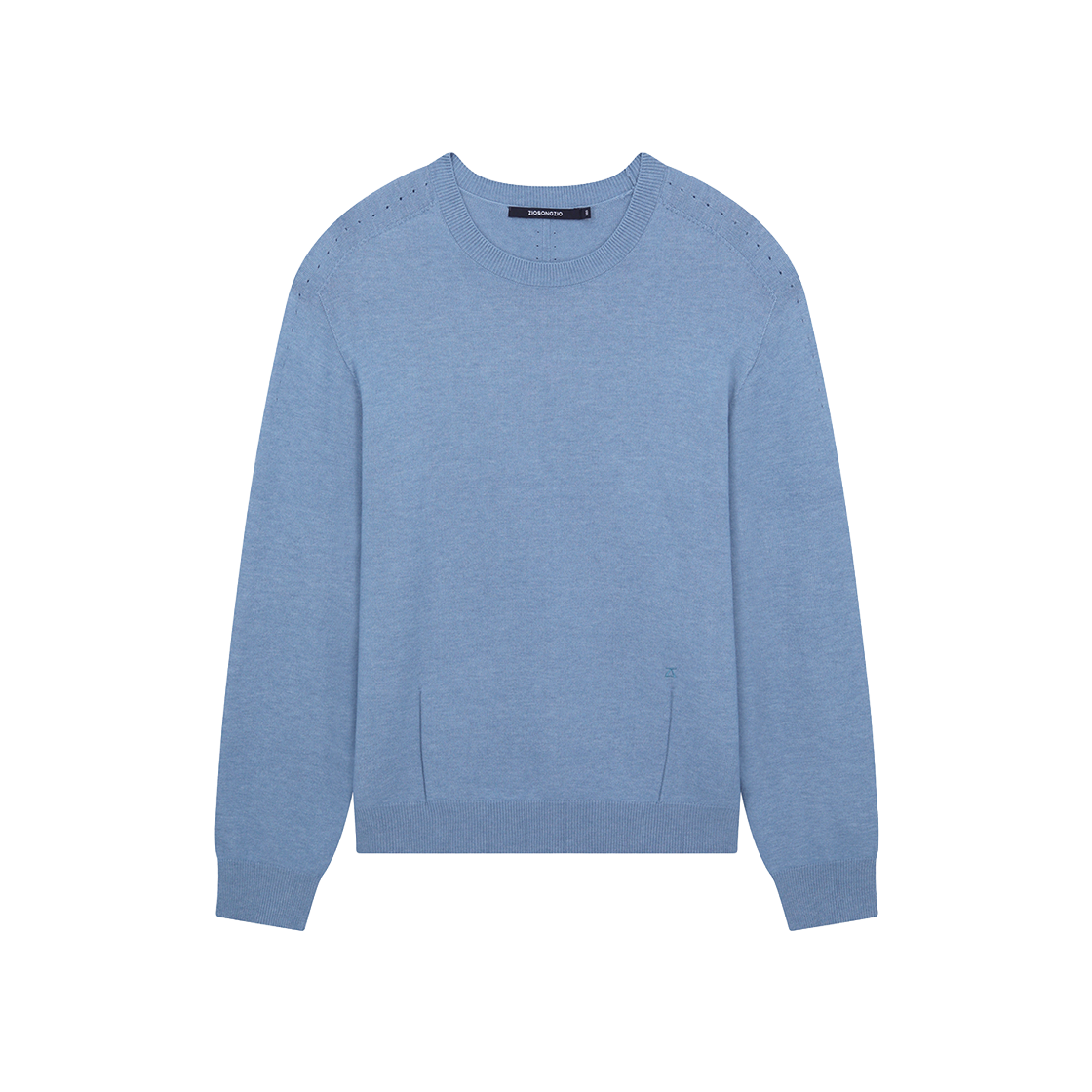 ZI6KT687BL ZIOSONGZIO Timeless Wholegarment Crewneck Knit Blue