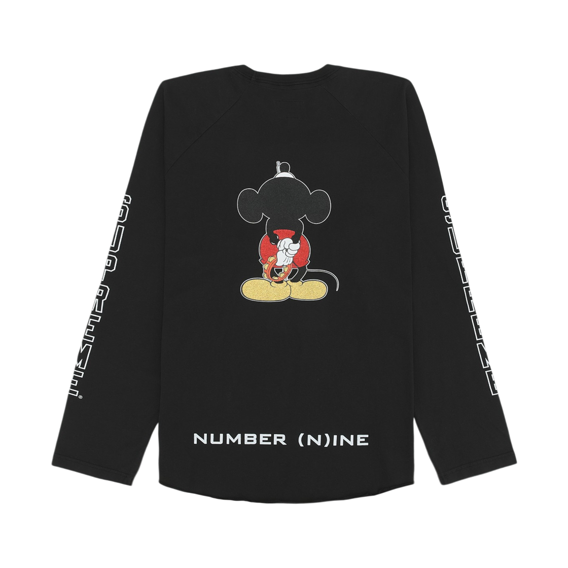 슈프림 x 넘버 나인 x 미키 마우스 래글런 롱슬리브 탑 블랙 - 25FW(Supreme x Number (N)ine x Mickey Mouse Raglan L/S Top Black - 25FW) - 2