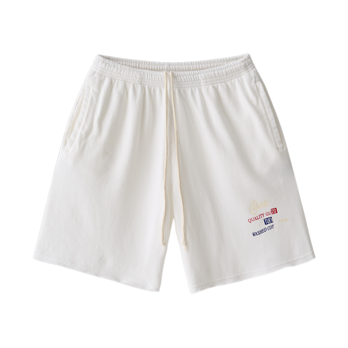투위드 릴렉스 라이트 플리스 스웻팬츠 화이트(Tuewid Relaxed Light-Fleece Sweatshorts In White (Classic Cotton)) - 1