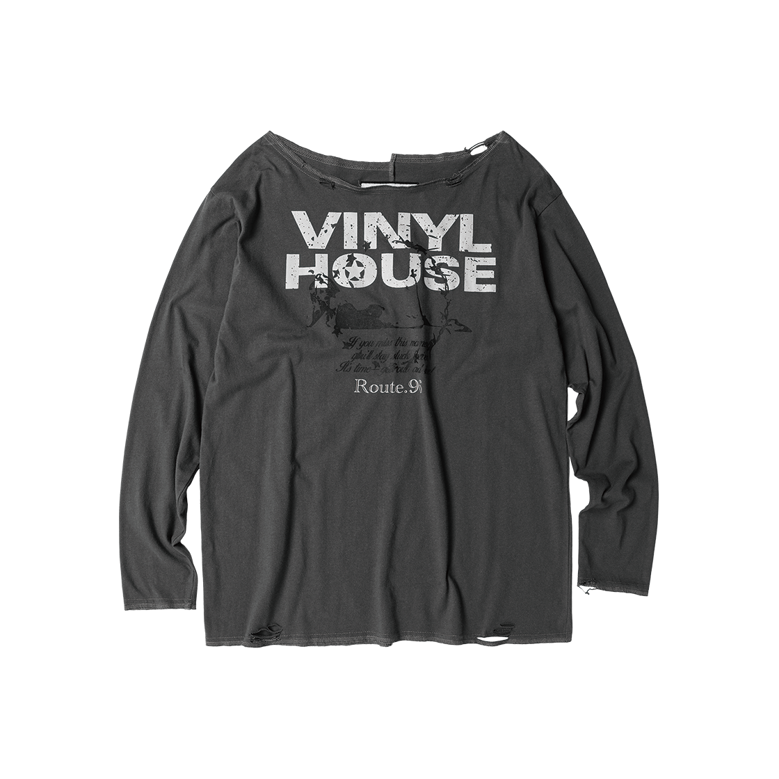 VH2GSFT561ACH Thevinylhouse Raw Cut Over Ls Tee (W) Charcoal