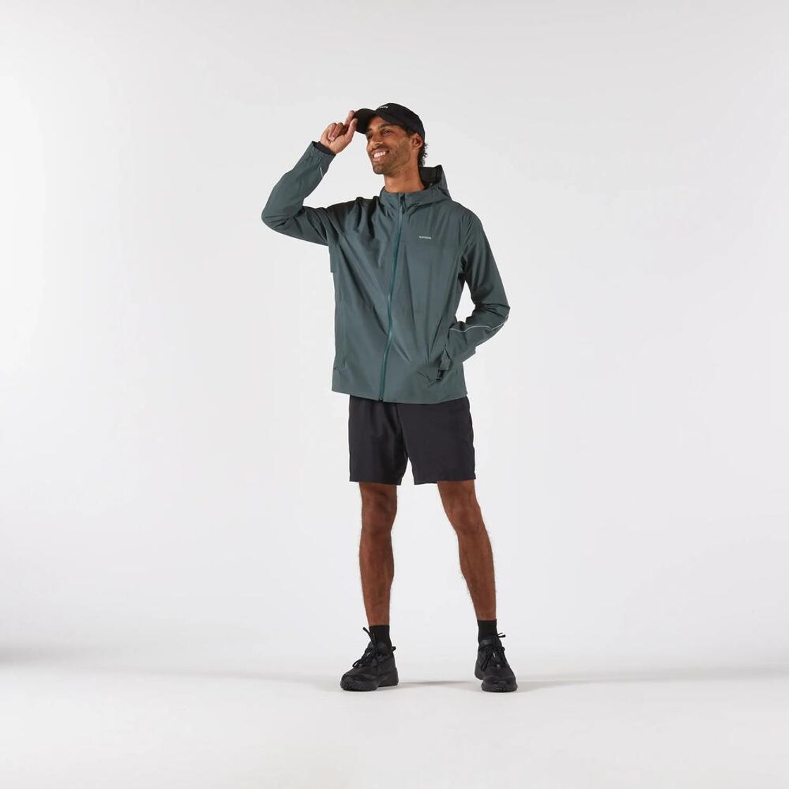 데카트론 남성 트레일러닝 방수 자켓 런 500 스모크 그린(Decathlon Men's Trail Running Waterproof Jacket Run 500 Smoke Green) - 3