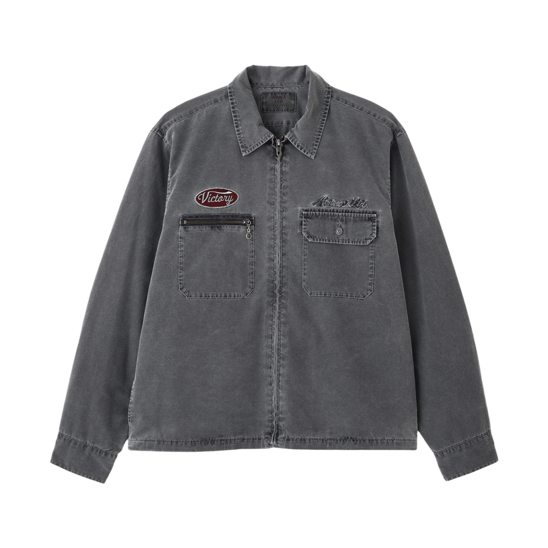 7836152009-ACH Avirex Faded Embroidery Work Jacket Charcoal