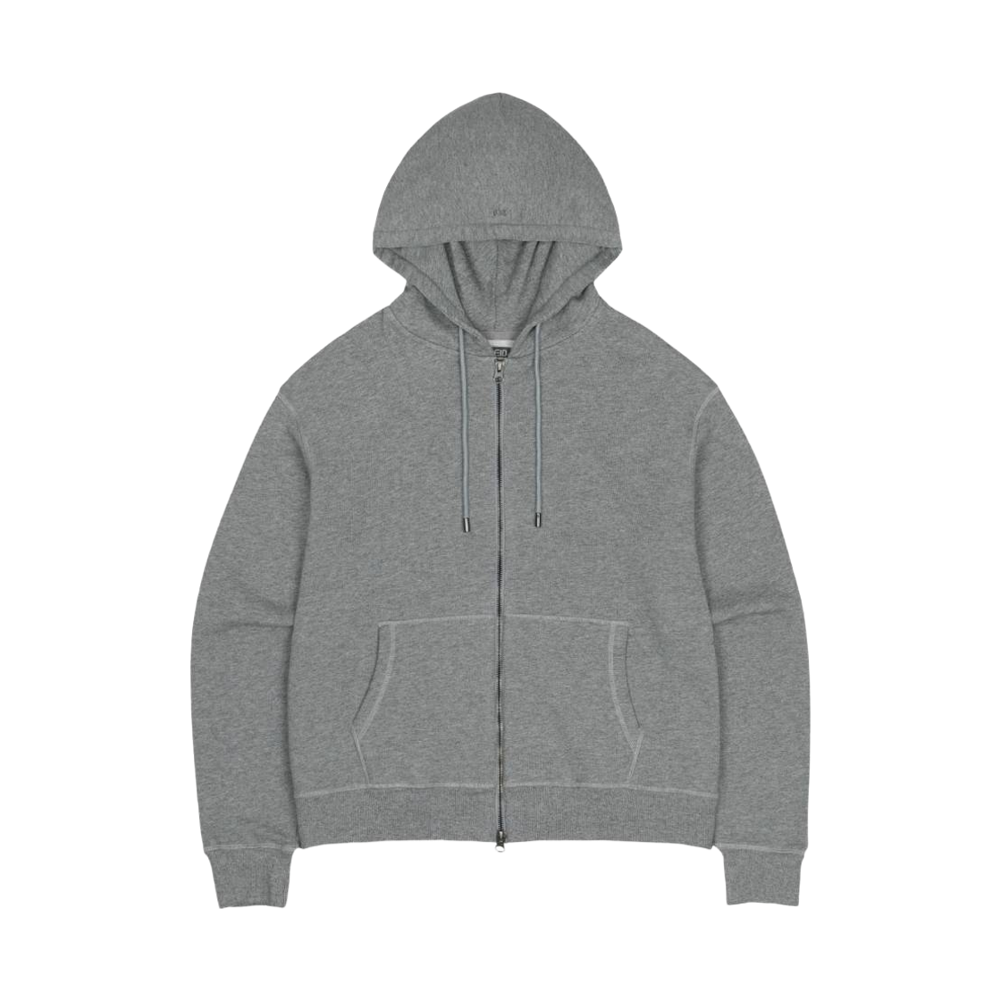 코이세이오 038 커버 스티치 후드 집업 멜란지 그레이(COYSEIO 038 Cover Stitch Hood Zip-Up Melange Grey)