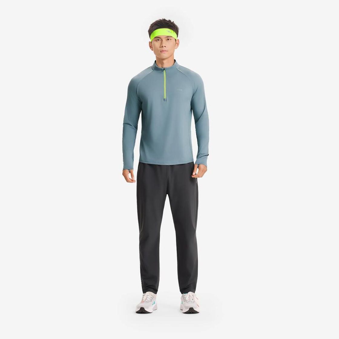 데카트론 남성 하프집 러닝 긴팔 티 런 드라이 500 리버 그레이(Decathlon Men's Half-Zip Long-Sleeved Running T-Shirt Run Dry 500 River Grey) - 6