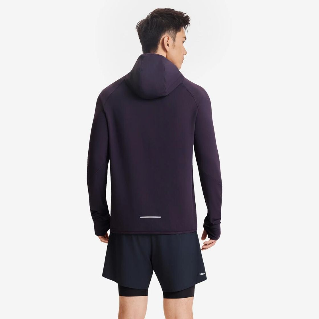 데카트론 남성 러닝 후디 런 웜 500 다크 오버진(Decathlon Men's Running Hoodie Run Warm 500 Dark Aubergine) - 5