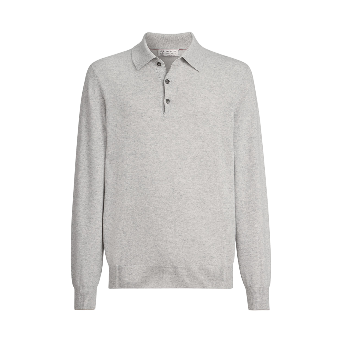 M2200295-CK773 Brunello Cucinelli Cashmere Knit Polo Shirt Pebble