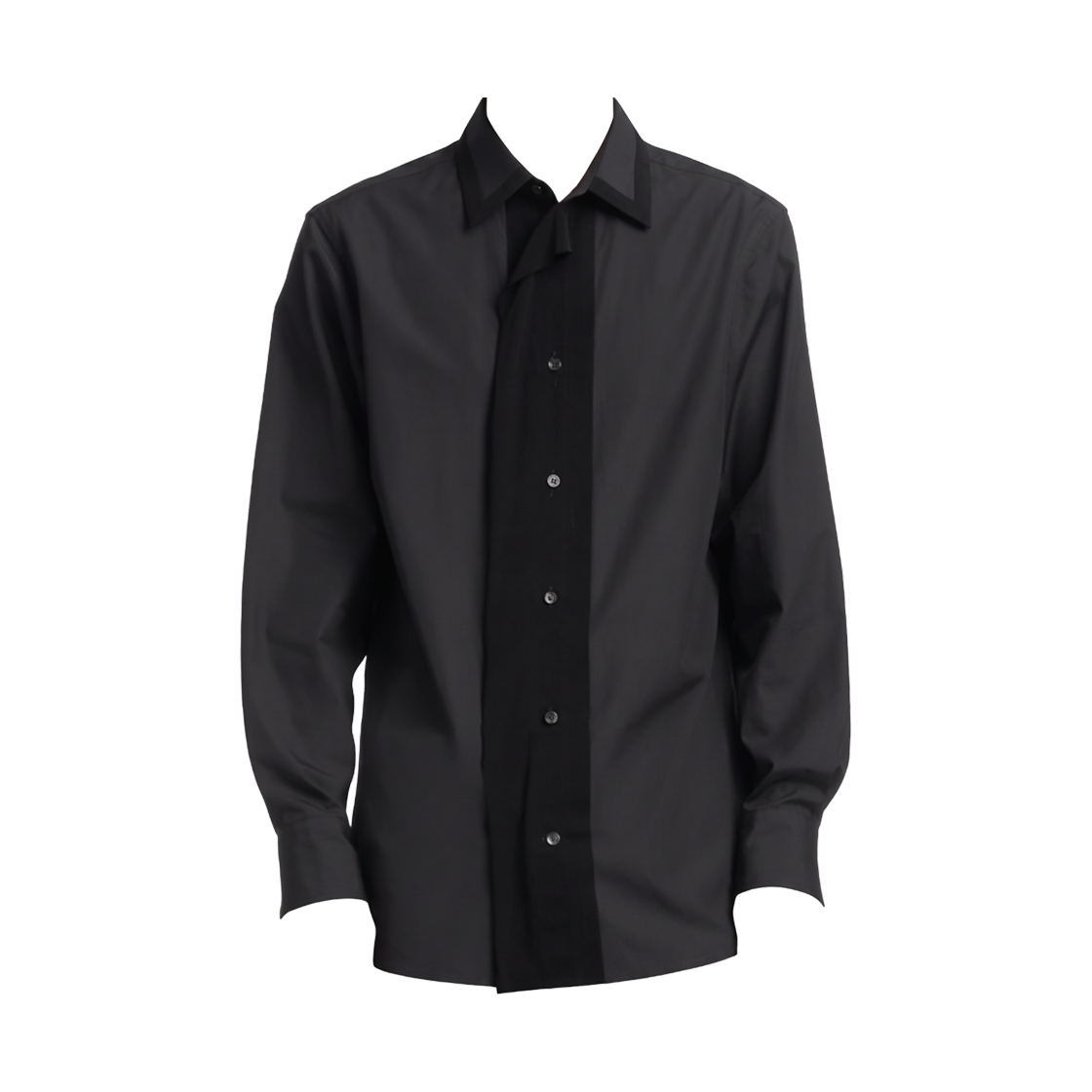 S67DT0037S43001900 Maison Margiela Fusion Velvet Placket Cotton Shirt Black