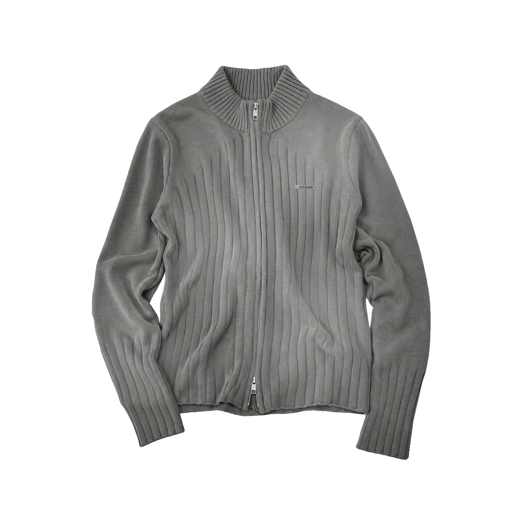 메인부스 스펙터 워시드 집업 스웨터 차콜(MAINBOOTH Specter Washed Zip-Up Sweater Charcoal)