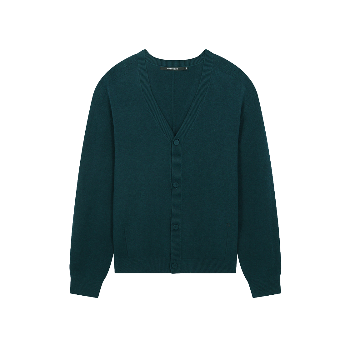 ZI6KT696TB ZIOSONGZIO Timeless Wholegarment Knit Cardigan Teal Blue
