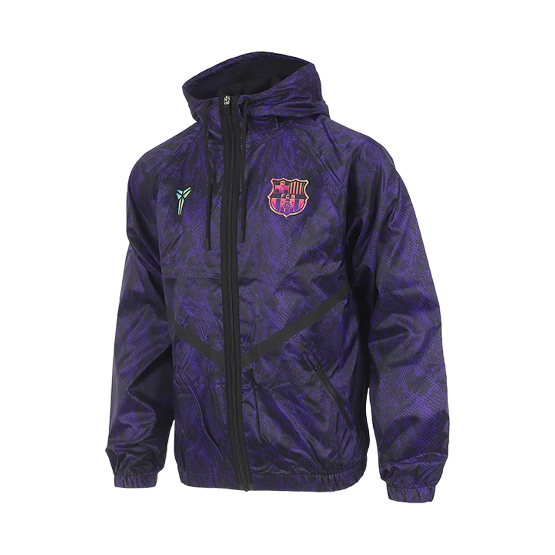IO4205-504 Nike FC Barcelona Away Kobe Dri-Fit Football Anthem Jacket Field Purple Black (IO4205-504) (Non Marking Ver.)
