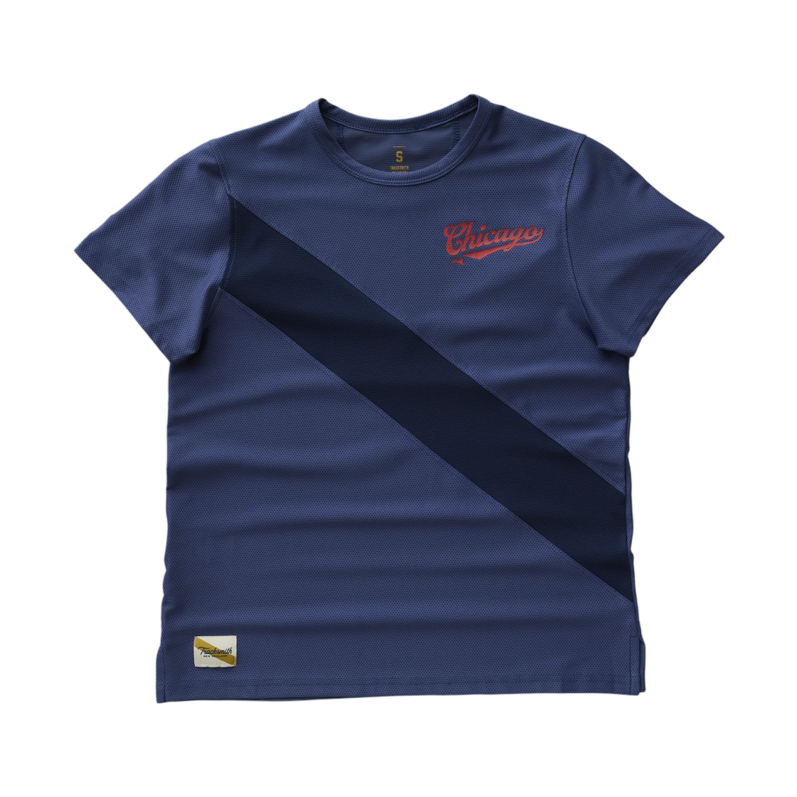 (W) 트랙스미스 시카고 티셔츠 딥 블루 네이비((W) Tracksmith Chicago T-Shirt Deep Blue Navy)
