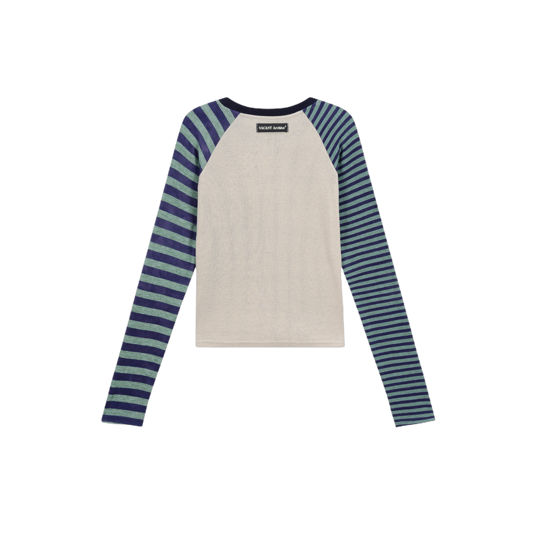 베이컨트 아카이브 키샤 스트라이프 래글런 롱슬리브 탑 베이지(Vacant Archive Kisha Stripe Raglan 
Long Sleeve Top Beige) - 2