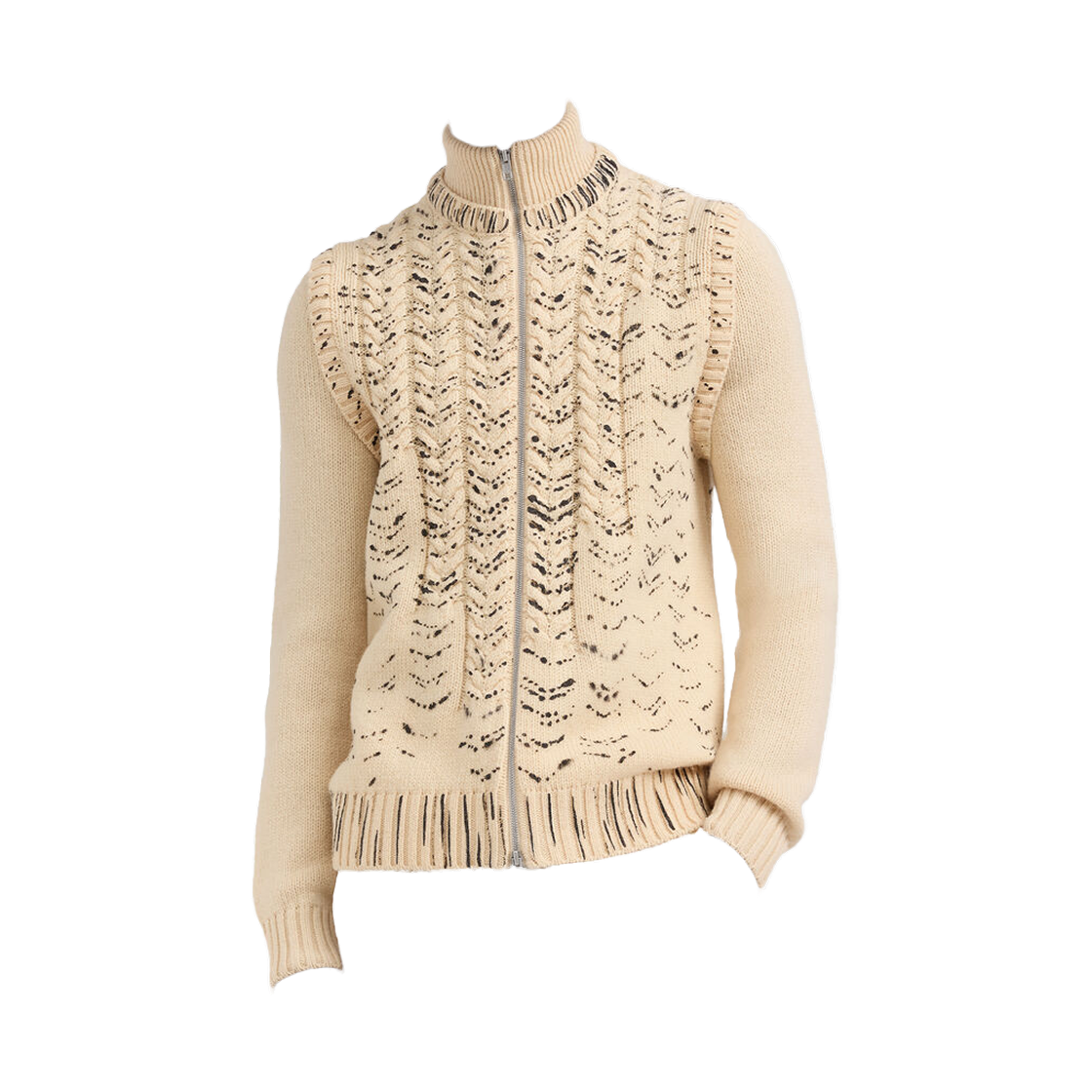 S67HP0044M13328107 Maison Margiela Virgin Wool Cardigan Ecru