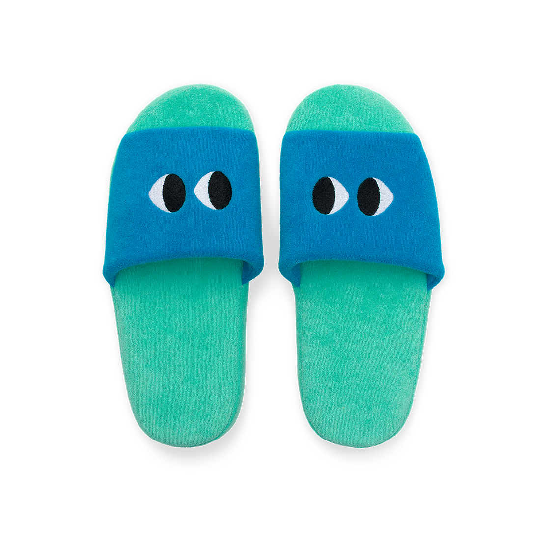 YL670010 Yiayia and Friends Eyes Open Toe Slippers Blue