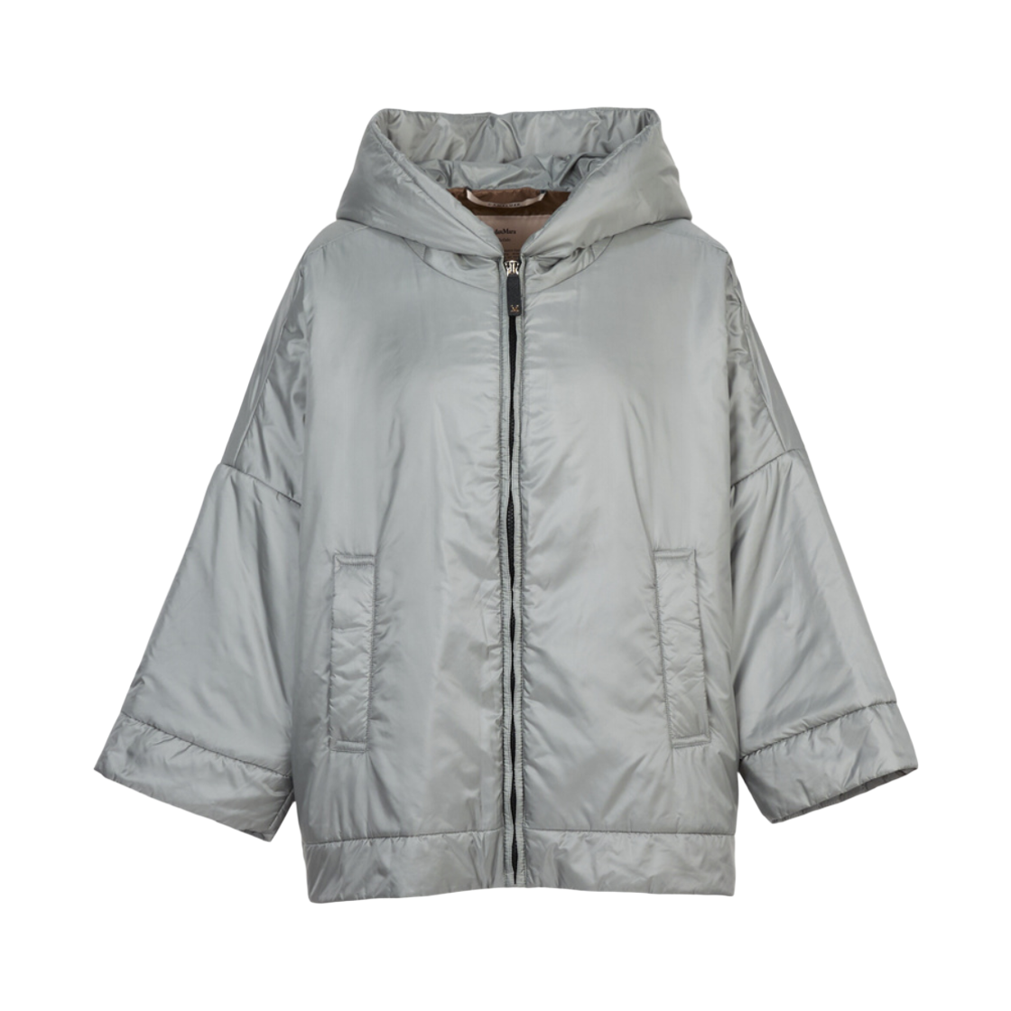 (W) 막스마라 큐브 피오레 발수 캔버스 후드 자켓 그레이((W) Max Mara The Cube Fiore Water-Repellent Canvas Hooded Jacket Grey)