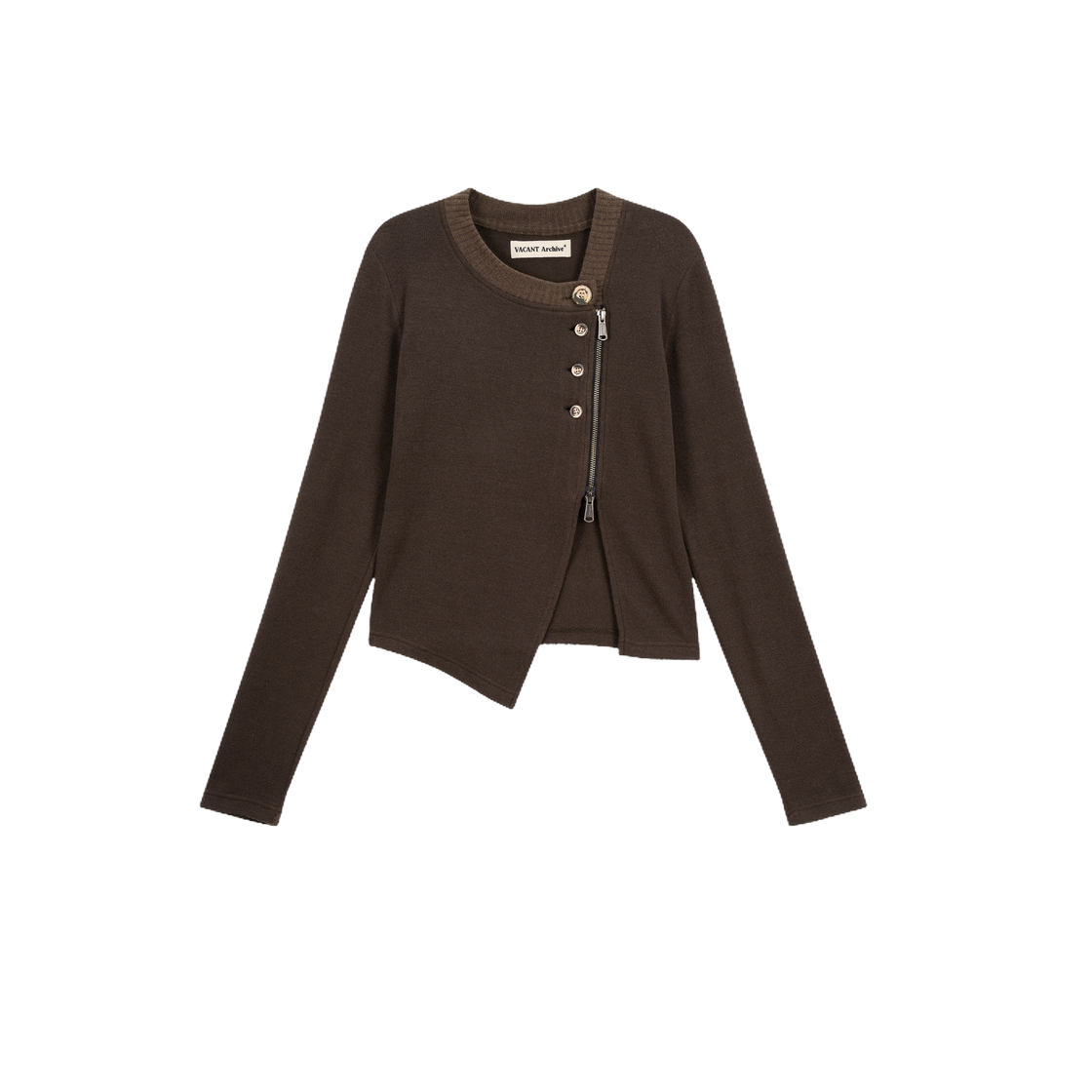 베이컨트 아카이브 리타 롱슬리브 니트 가디건 브라운(Vacant Archive Rita Long Sleeve Knit Cardigan Brown) - 1