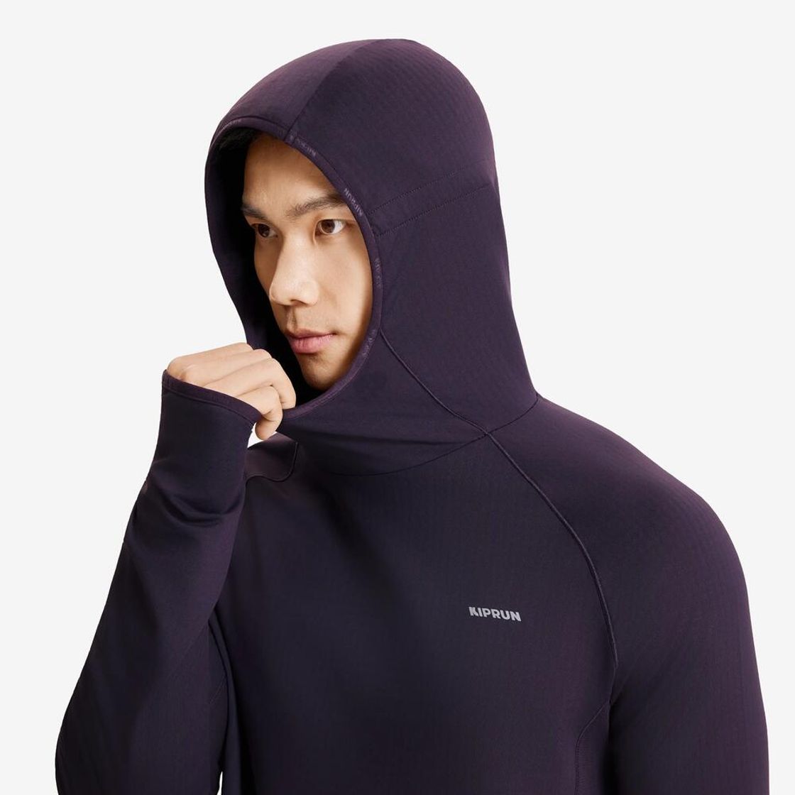 데카트론 남성 러닝 후디 런 웜 500 다크 오버진(Decathlon Men's Running Hoodie Run Warm 500 Dark Aubergine) - 9