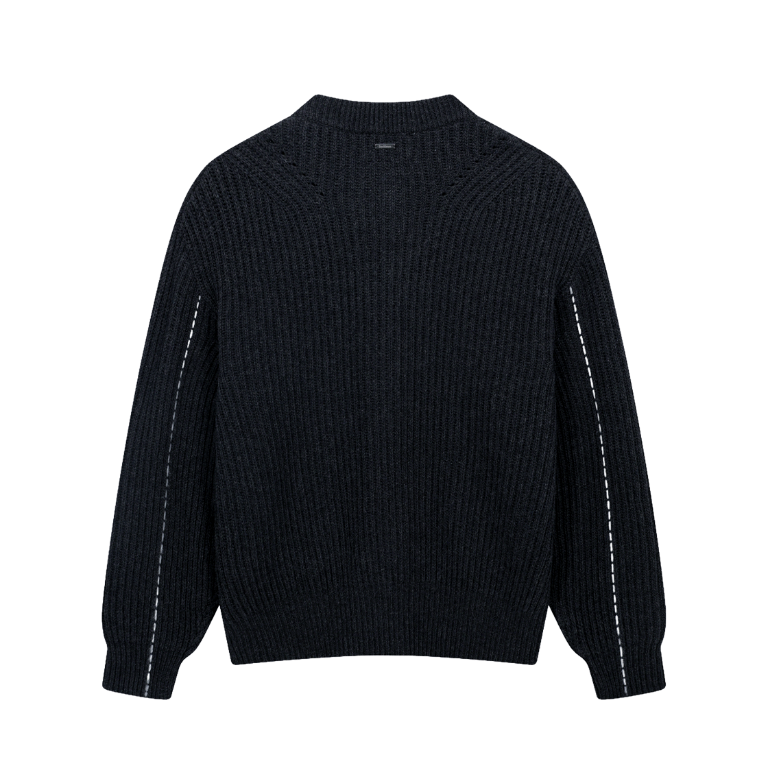 지오송지오 셈블런스 리브드 카라리스 가디건 차콜 ZI5KT836CH(ZIOSONGZIO SEMBLANCE Ribbed Collarless Cardigan Charcoal) - 2