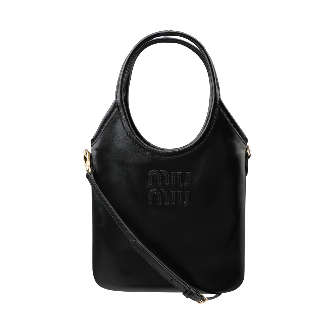 5BA281 2IEO F0002 [20% 쿠폰] Miu Miu Ivy Leather Handbag Black