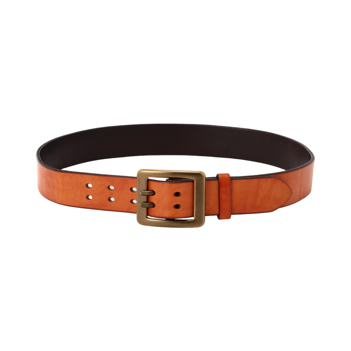 7836971003-ACM [예약배송] Avirex Cow Leather Belt Double Pin Camel