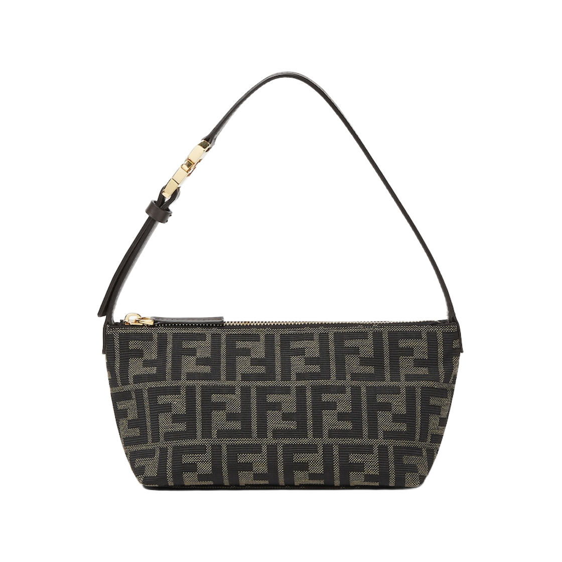8BS124B17AF14YN Fendi Vanity FF Zucca Jacquard Small Mini Bag Brown
