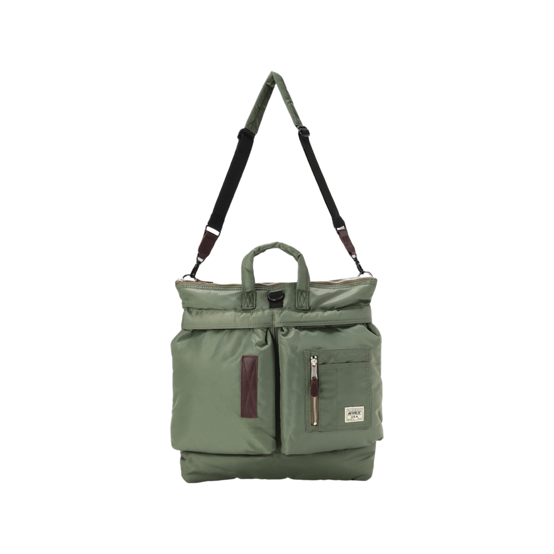7836976016-ASA [KREAM 단독] Avirex Flight Nylon Medium Helmet Bag Sage