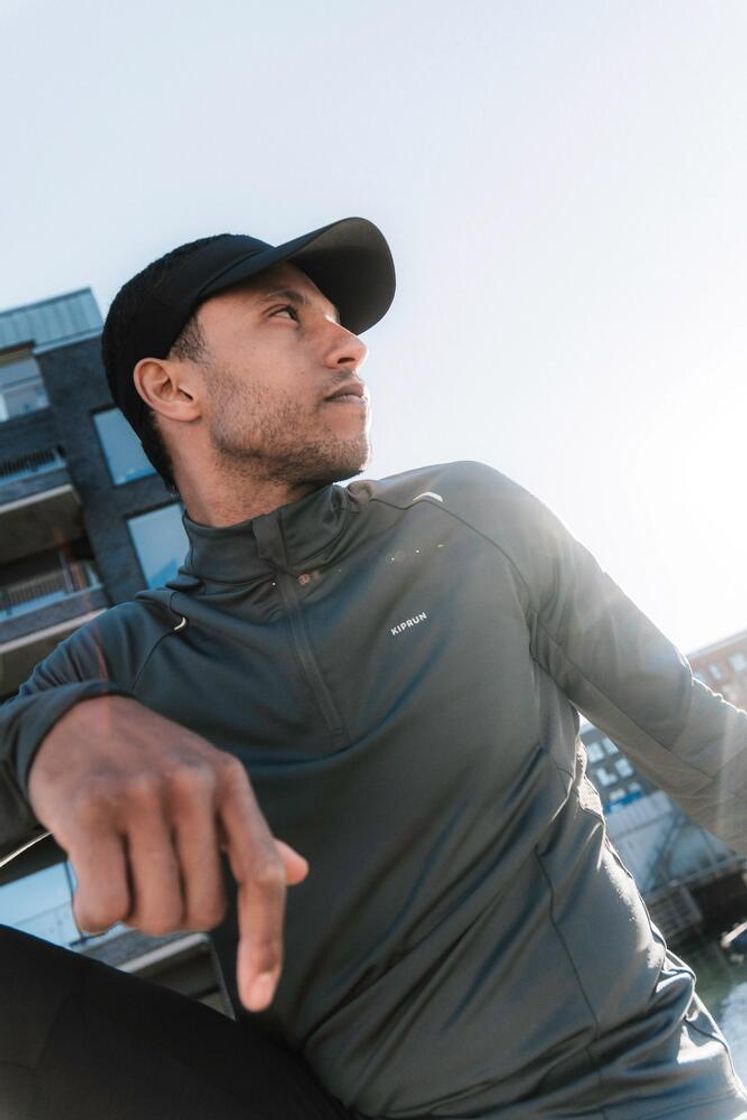데카트론 남성 하프집 러닝 긴팔 티 런 웜 500 스모크 그린(Decathlon Men's Half-Zip Long-Sleeved Running T-Shirt Run Warm 500 Smoke Green) - 10